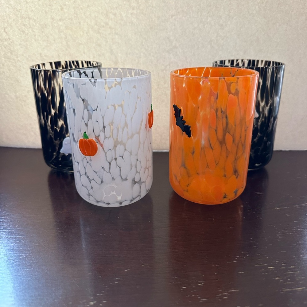 Set of Halloween themed glasses